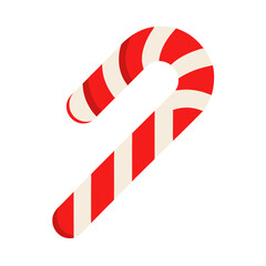 candy cane in red and white stripes christmas icon