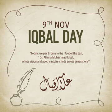 Iqbal day, 9th november. Allama iqbal national poet of Pakistan
