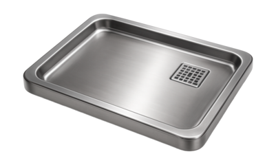 Durable stainless steel shower tray, ideal for public gym facilities.