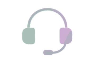 Modern gradient headset for customer support communication and audio technology