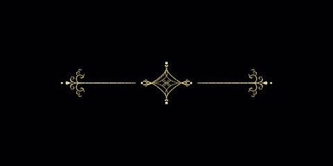 Gold Ink Line – Elegant Snowflake Border⑺