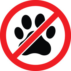 No pets allowed vector graphic prohibition sign icon scalable eps