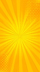 Radiant yellow background with radial lines and polka dots