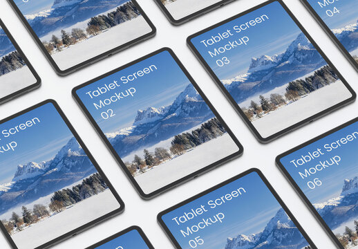 Tablet Screen Mockup Set