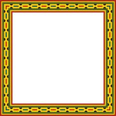 Vector colored square Egyptian ornament. Rectangle, frame, ancient Egypt.Pattern of lotus flowers and sun
