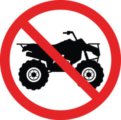 Vector prohibition sign no atv icon scalable eps illustration of restricted all terrain vehicle use © @ahmedmaynul