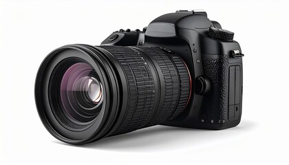 Professional camera with a large lens for capturing high-quality images and videos