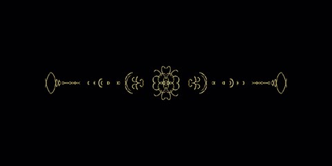 Gold Ink Line – Elegant Snowflake Border　⑽