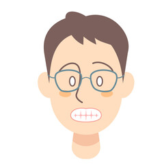 歯を見せる男性