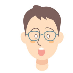 口を開ける男性