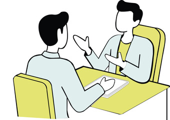 Business Conversation Illustration — Professional Meeting and Collaboration Concept. Resize and Editable, EPS 10.