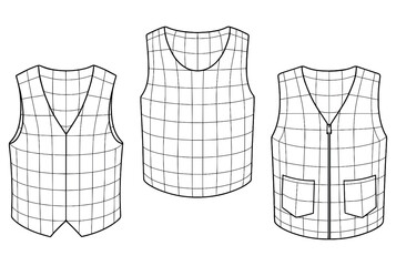3D Wireframe Vector of Stylish Vests and Tops