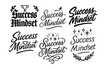 Success Mindset Calligraphy. Success Mindset. Create a calligraphy lettering illustration of the phrase: