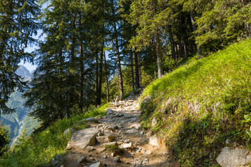This landscape photo was taken in Europe, France, Auvergne Rhone Alpes, Haute Savoie, in summer. We...