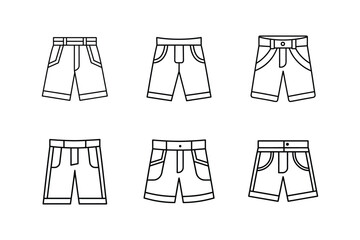utility shorts icon line art vector illustration