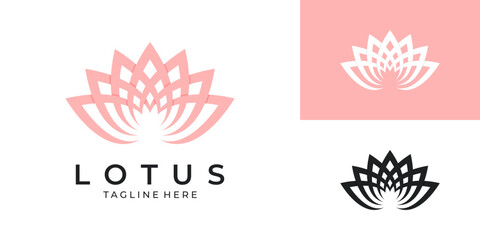 Lotus flower logo vector design