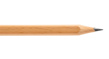 Sharp wooden pencil tip studio shot perfect for education and design concepts isolated PNG with Transparent Background