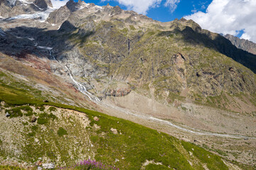 This landscape photo was taken in Europe, France, Auvergne Rhone Alpes, Haute Savoie, in summer. It...
