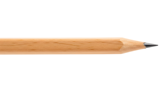 Sharp wooden pencil tip studio shot perfect for education and design concepts isolated PNG with Transparent Background