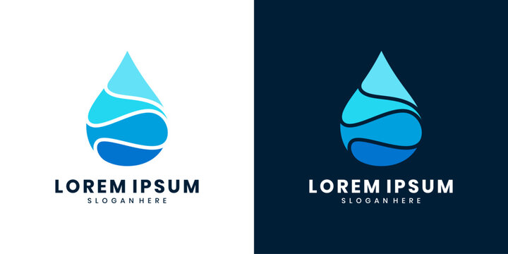 Water drop logo design template