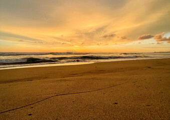 Evening Light Touching the Golden Beach Sand
