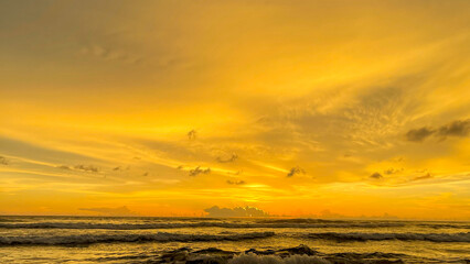 Sunset Sky Reflected on Shallow Tides