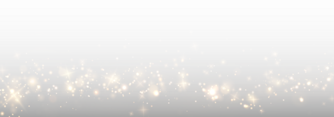 Bokeh, dust, glistering, light, powder in a festive golden glow. Transparent PNG perfect for Overlay in Christmas sparkle, confetti, or luxury celebration effects. Includes high-quality shining PNG.