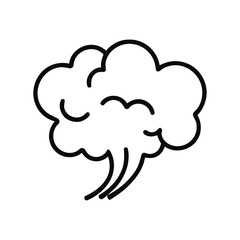 Stylized Cloud Silhouette with Rounded Edges and Minimalist Line Work