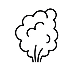 Minimalist Line Art Depiction of Smoke or Steam Emanating Upward