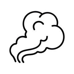Smoke or Steam Outline Rising in a Puffy Shape Isolated on White Background