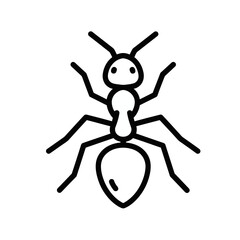 Ant Insect Outlined on White Background - Editable Vector