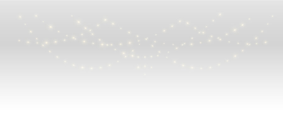 Transparent PNG. Golden festoon lights in glowing style for winter celebration.	
