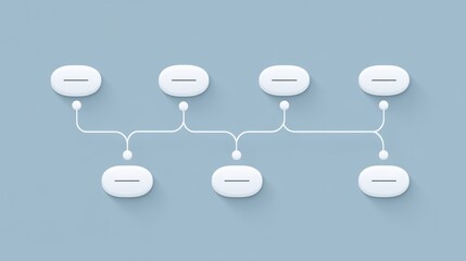 NGO strategy meeting Abstract flowchart design with interconnected nodes on a blue background.