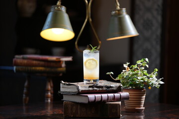 Cafe beverage on wooden table