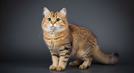 Obraz premium Lindo gatito exótico de pelo corto con punta de tortuga azul, de pie de lado.