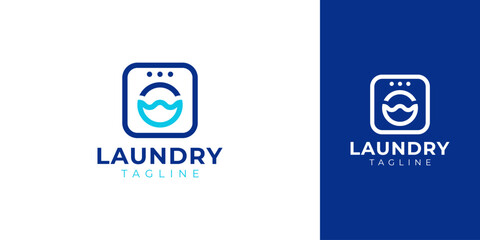 Laundry Logo with Creative Concept Idea Vector Design