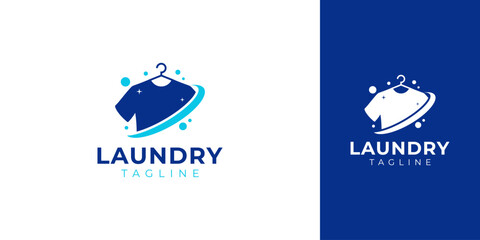 Laundry Logo with Creative Concept Idea Vector Design