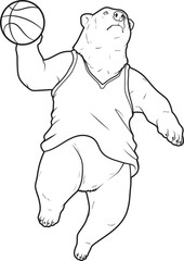 Polar bear Basketball player Basketball Sports Animal Vector Graphic Art Illustration