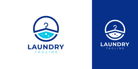 Laundry Logo with Creative Concept Idea Vector Design