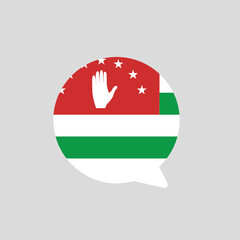 Abkhazia Flag Chat Bubble Icon Design

