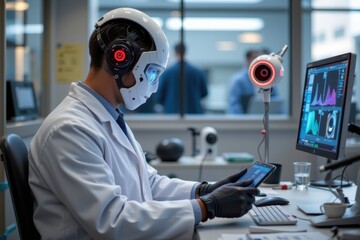 Virtual Reality Researcher Modern Tech Lab