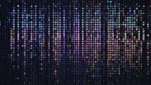 Backgrounds light multicolor sequin glitter wall grid background loop scene 1 with distortion, overlay, glitch, static noise, scan lines on black background, 4k animated video