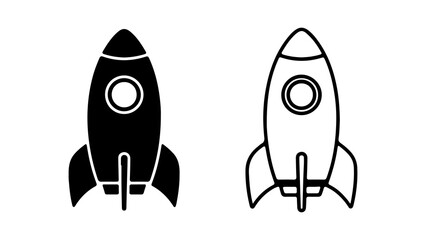 Rocket ship icon with transparent background