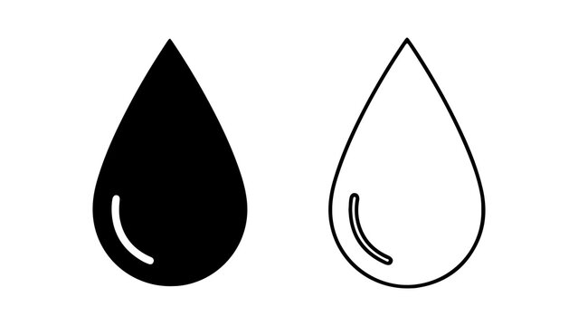 Water drop icon with transparent background
