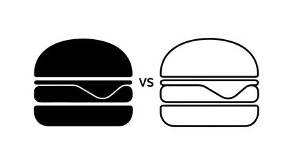 Burger comparison with transparent background