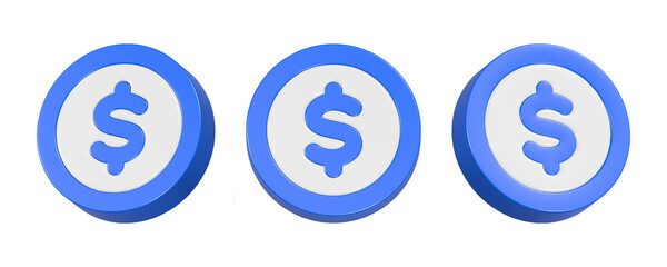 3d rendering design of US dollar icon symbol for money