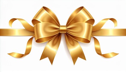 Golden Ribbon Banner - Decorative Element for Celebrations and Special Occasions. A shiny, elegant gold ribbon for congratulations and greetings