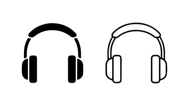 Headphones icon set with transparent background