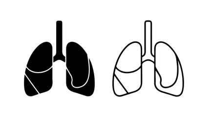 Human lungs anatomy with transparent background