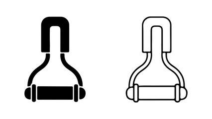 Gym pulley machine outline with transparent background